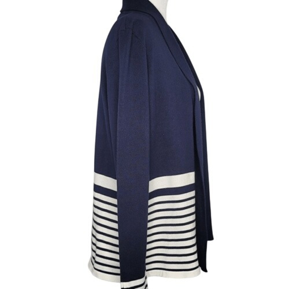Roz & Ali Blue & White Long Sleeve Cardigan - Picture 5 of 12